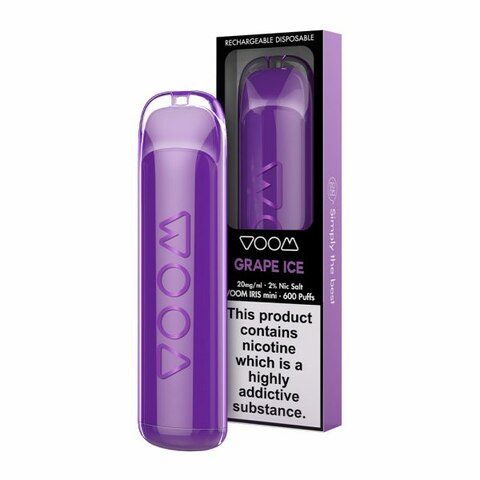 Voom Iris Grape Ice 600 Puffs Disposable Vape